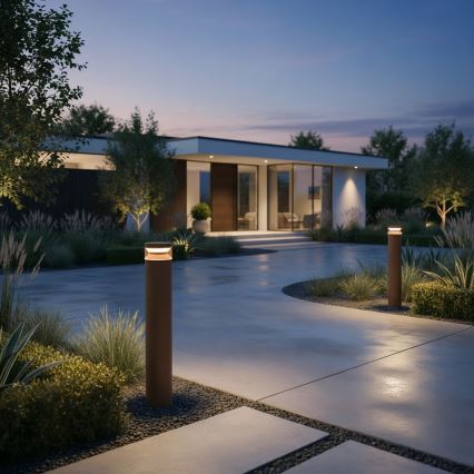 Ideal Lux - LED Outdoor lamp BOEING LED/14W/230V 100 cm CRI 90 IP65 brown