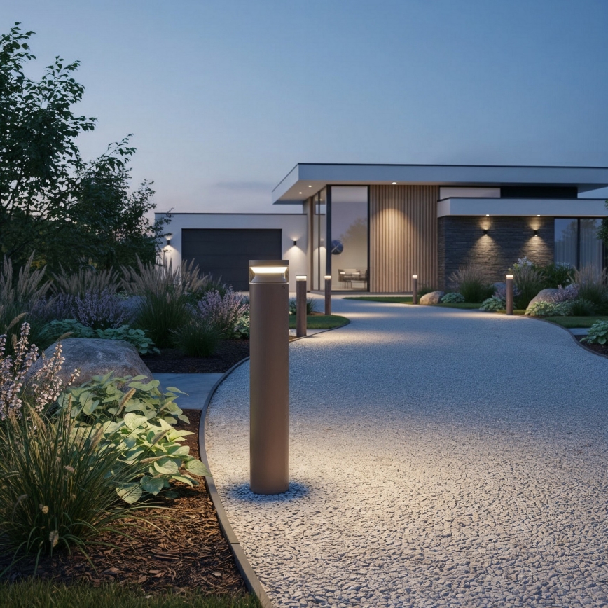 Ideal Lux - LED Outdoor lamp BOEING LED/14W/230V d. 70 cm CRI 90 IP65 brown