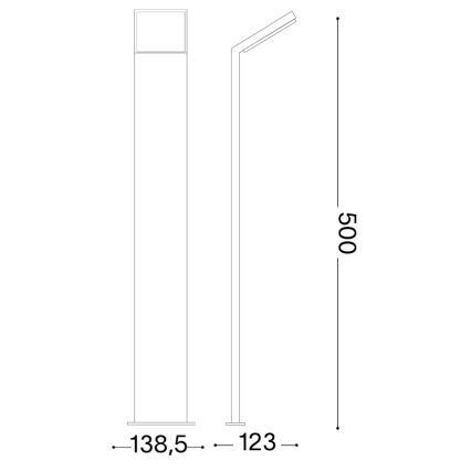 Ideal Lux - LED Outdoor lamp STYLE LED/8,5W/230V 3000K 50 cm CRI 90 IP54 brown