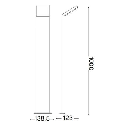 Ideal Lux- LED Outdoor lamp STYLE LED/8,5W/230V 4000K 100 cm CRI 90 IP54 black