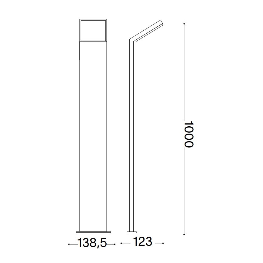 Ideal Lux- LED Outdoor lamp STYLE LED/8,5W/230V 4000K 100 cm CRI 90 IP54 black