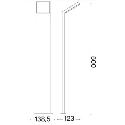 Ideal Lux - LED Outdoor lamp STYLE LED/8,5W/230V 3000K 50 cm CRI 90 IP54 anthracite