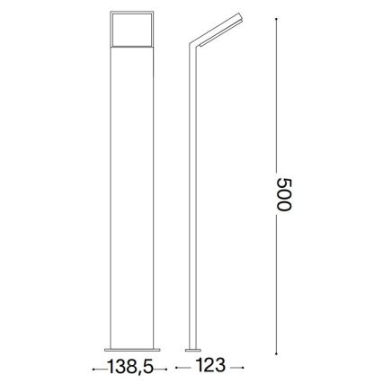 Ideal Lux - LED Outdoor lamp STYLE LED/8,5W/230V 3000K 50 cm CRI 90 IP54 anthracite