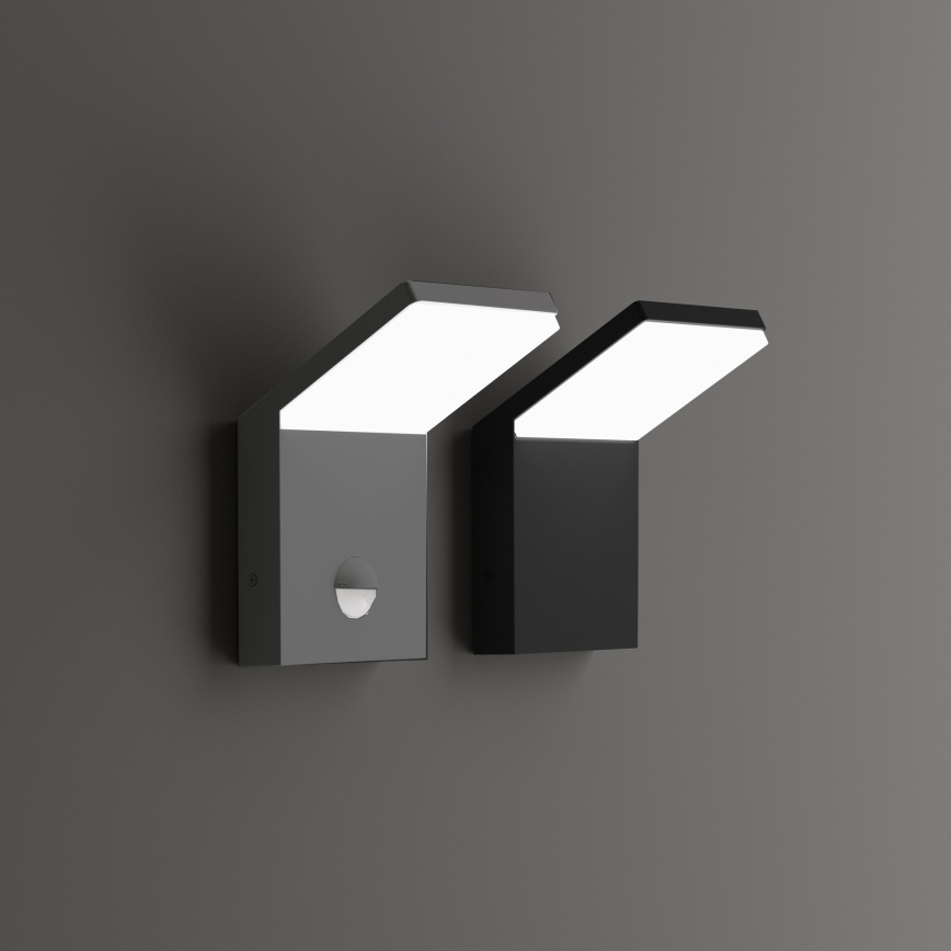 Ideal Lux - STYLE LED Outdoor Luminaire with Sensor LED/9W/230V 4000K CRI 90 IP54 Anthracite