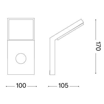 Ideal Lux - STYLE LED Outdoor Luminaire with Sensor LED/9W/230V 4000K CRI 90 IP54 Anthracite