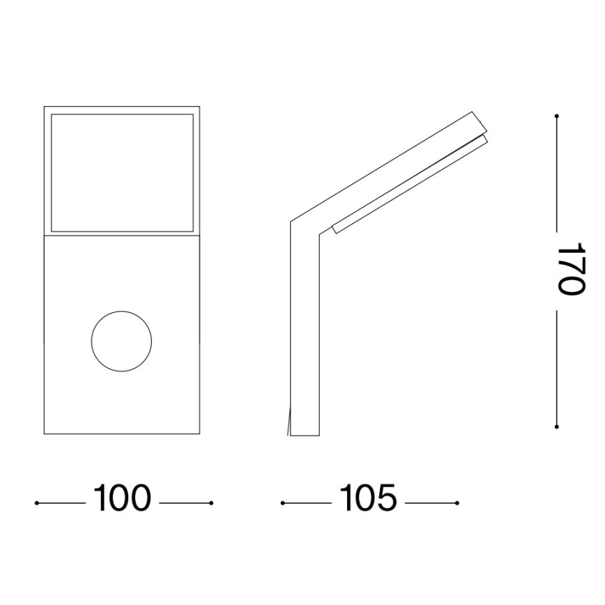 Ideal Lux - STYLE LED Outdoor Luminaire with Sensor LED/9W/230V 4000K CRI 90 IP54 Anthracite