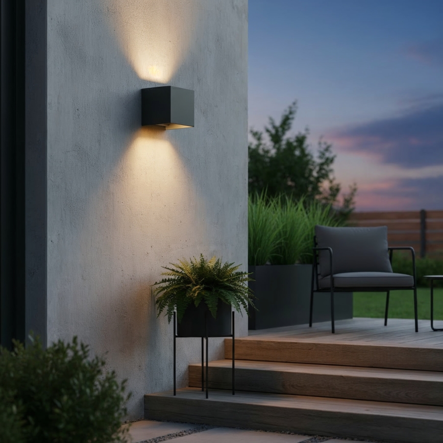 Ideal Lux - LED Outdoor wall light ATOM LED/12W/230V CRI 90 IP54 anthracite