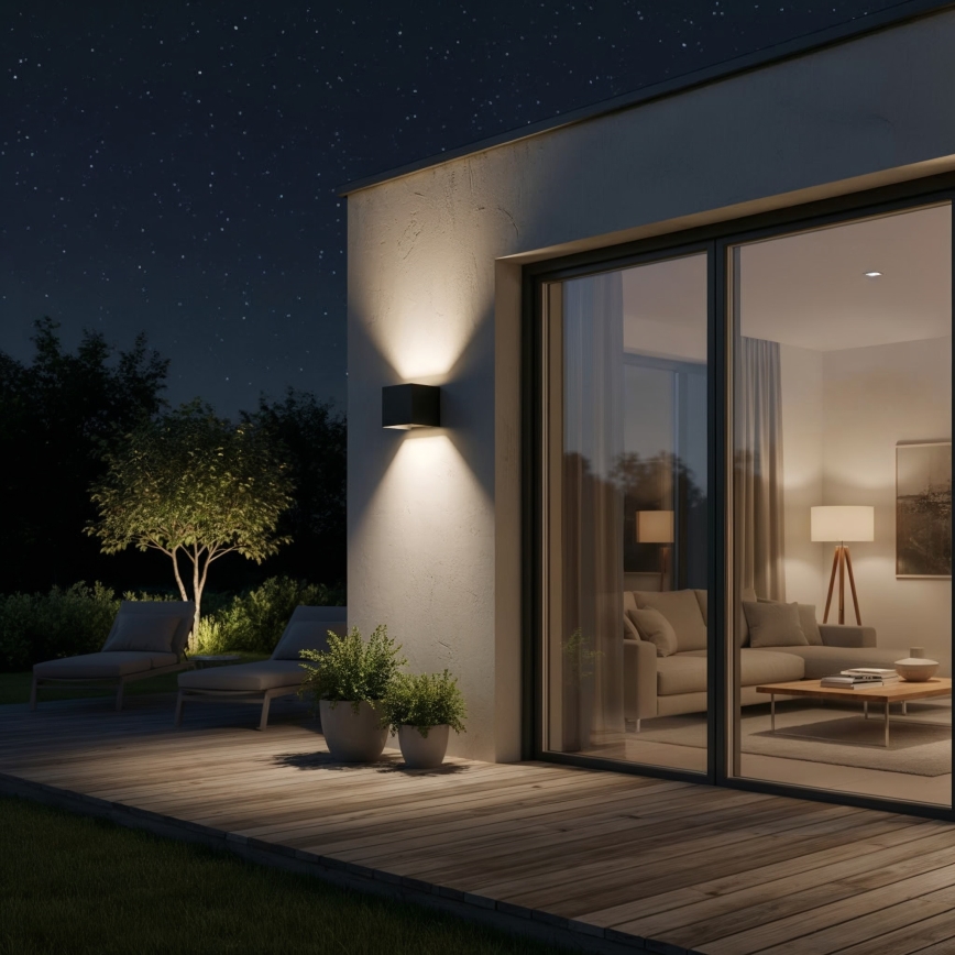 Ideal Lux - LED Outdoor wall light ATOM LED/12W/230V CRI 90 IP54 black