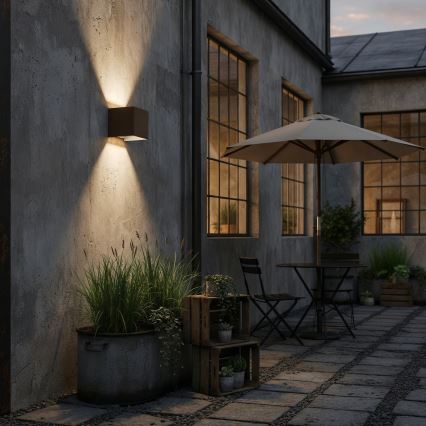 Ideal Lux - LED Outdoor wall light ATOM LED/12W/230V CRI 90 IP54 brown