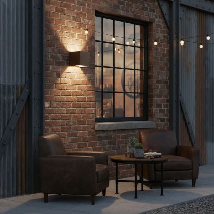 Ideal Lux - LED Outdoor wall light ATOM LED/12W/230V CRI 90 IP54 brown