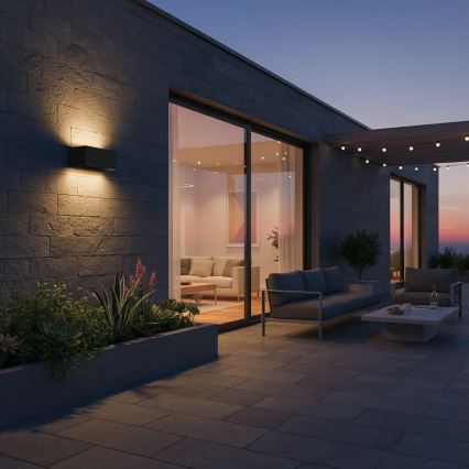 Ideal Lux - LED Outdoor wall light ATOM LED/25W/230V CRI 90 IP54 black