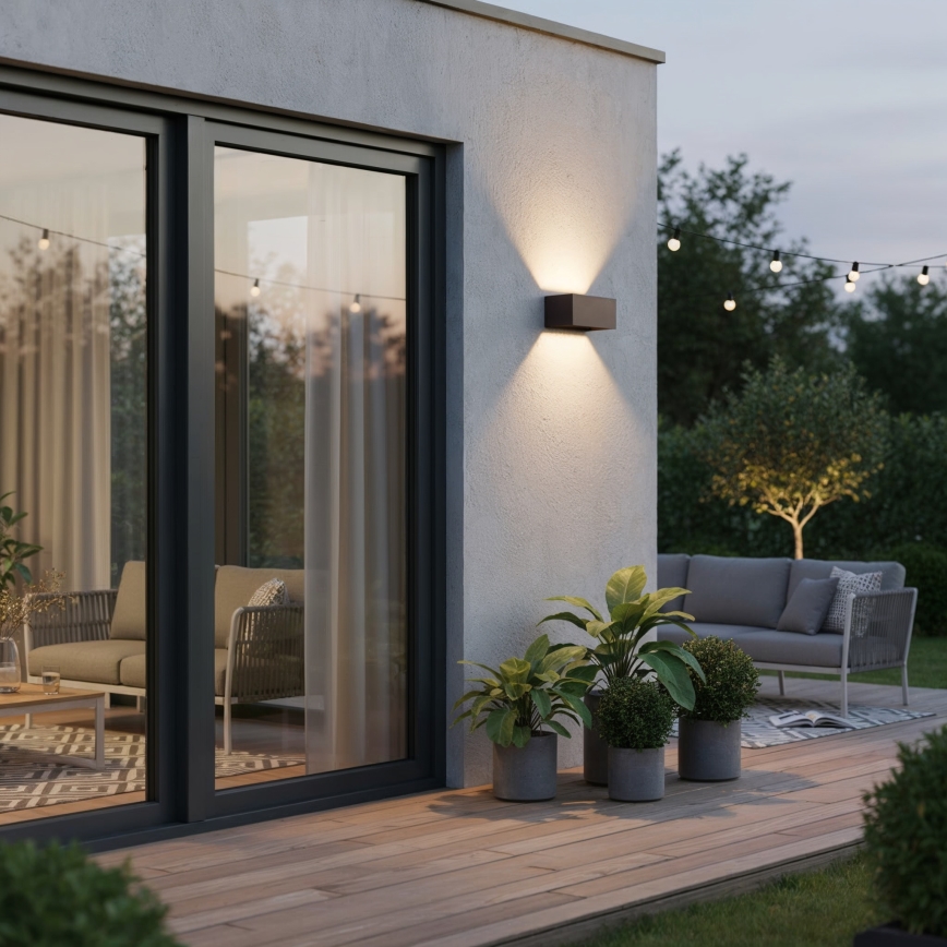 Ideal Lux - LED Outdoor wall light ATOM LED/25W/230V CRI 90 IP54 brown