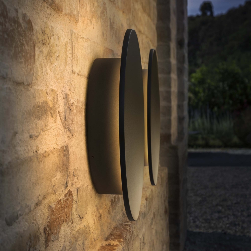 Ideal Lux - LED Outdoor Wall Light PUNTO LED/16W/230V CRI 90 Ø 30 cm IP54 black