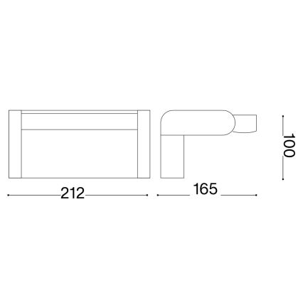 Ideal Lux - LED Outdoor wall light SWIPE LED/21W/230V CRI 90 IP54 black