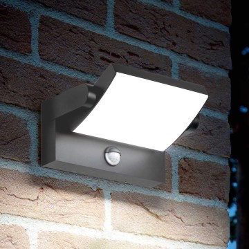 Ideal Lux - LED Outdoor wall light with a sensor SWIPE LED/21W/230V CRI 90 IP54 anthracite