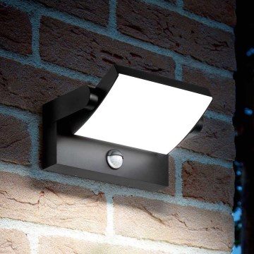 Ideal Lux - LED Outdoor wall light with a sensor SWIPE LED/21W/230V CRI 90 IP54 black