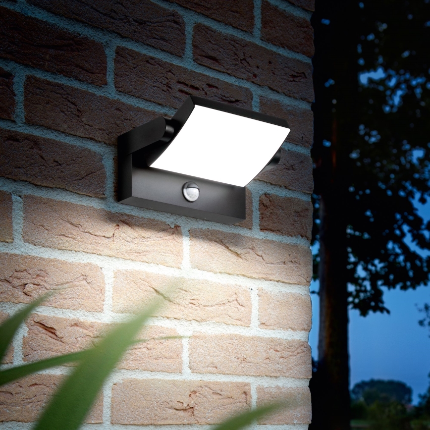 Ideal Lux - LED Outdoor wall light with a sensor SWIPE LED/21W/230V CRI 90 IP54 black
