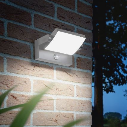Ideal Lux - SWIPE LED Outdoor Wall Light with Sensor LED/21W/230V CRI 90 IP54 gray