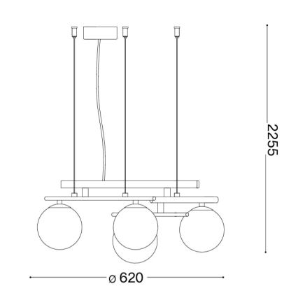 Ideal Lux - LED pendant lamp on cable ATLAS 4xG9/3W/230V gold