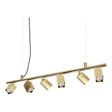 Ideal Lux - LED pendant light suspended on cable DYNAMITE 6xGU10/7W/230V CRI 90 brass