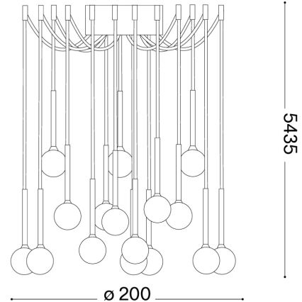 Ideal Lux - LED pendant on cable LUCCIOLA 16xLED/16W/230V CRI 90 spider black