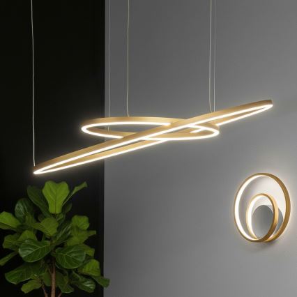 Ideal Lux - ORACLE SLIM LED pendant on cable LED/37W/230V 3000K CRI 90 dia. 70 cm gold