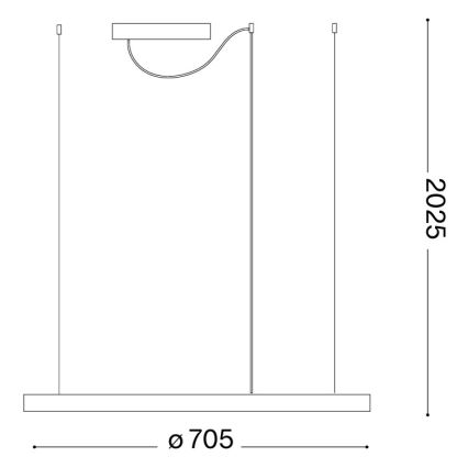Ideal Lux - ORACLE SLIM LED pendant on cable LED/37W/230V 3000K CRI 90 dia. 70 cm gold