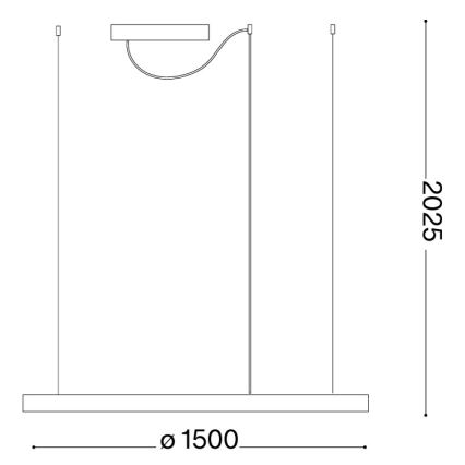 Ideal Lux - ORACLE SLIM LED Cable Pendant LED/81W/230V 3000K CRI 90 Ø150 cm Gold