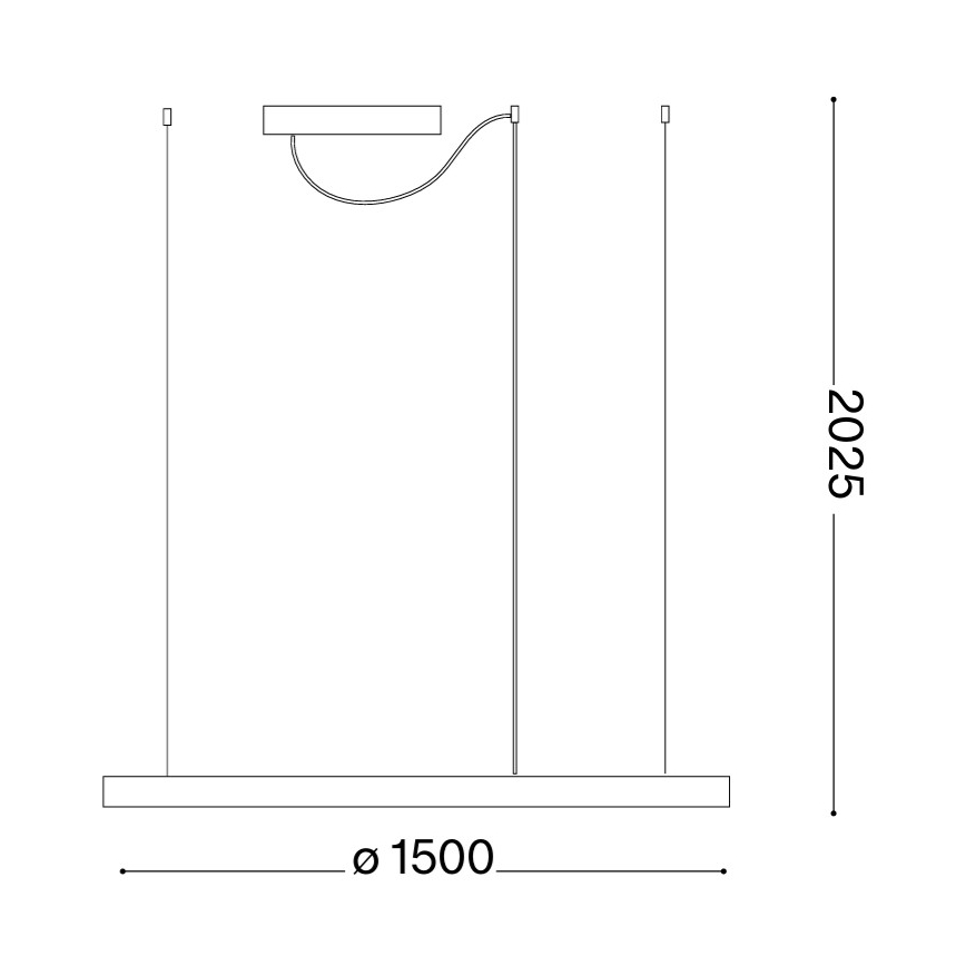 Ideal Lux - ORACLE SLIM LED Cable Pendant LED/81W/230V 3000K CRI 90 Ø150 cm Gold