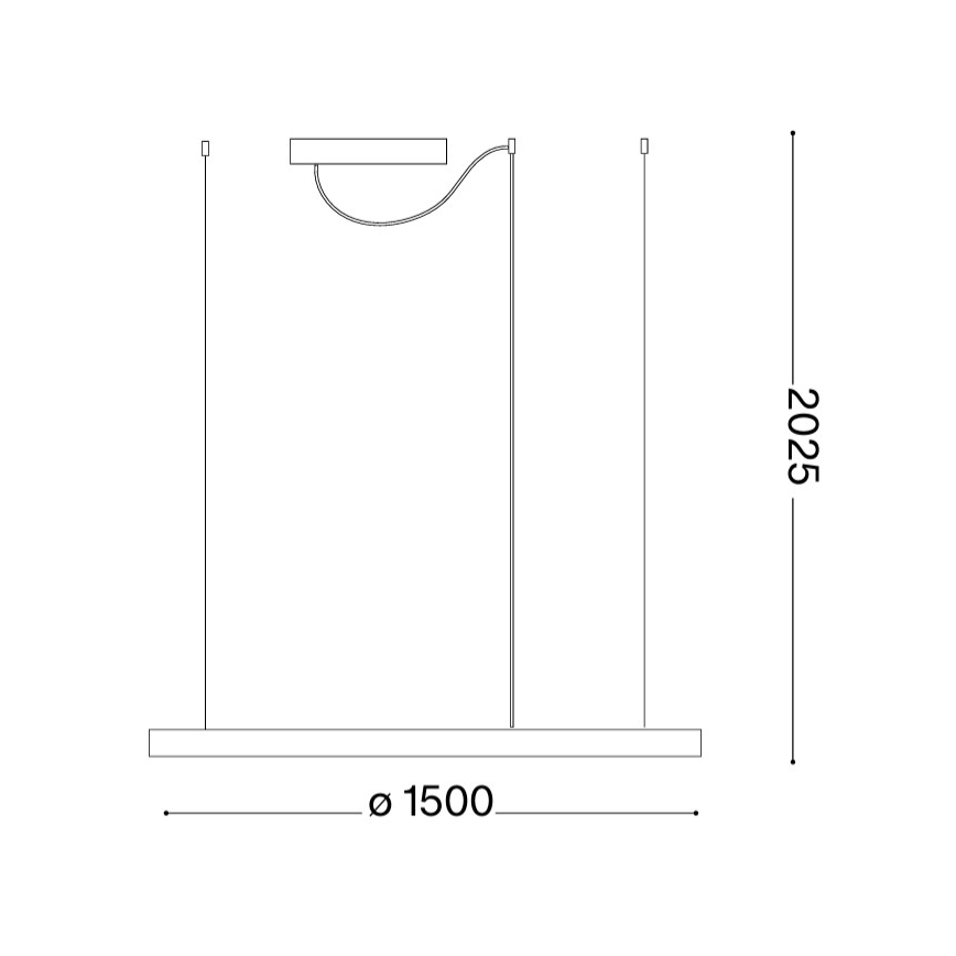 Ideal Lux - ORACLE SLIM LED cable-suspended chandelier, 83W, 230V, 3000K, CRI 90, Ø 150 cm, gold