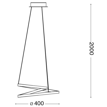 Ideal Lux - LED pendant on cable OZ LED/38W/230V Ø 40 cm CRI 90 Gold