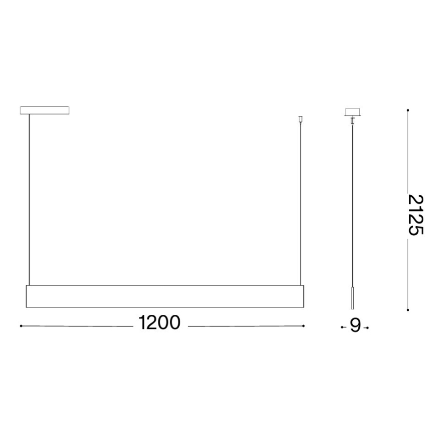 Ideal Lux - LED Pendant on Cable STEEL LED/24W/230V 3000K CRI 90 120 cm Black