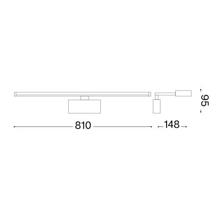 Ideal Lux - LED Picture light ALMA LED/18W/230V 81 cm CRI 90 gold