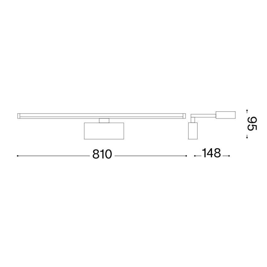 Ideal Lux - LED Picture light ALMA LED/18W/230V 81 cm CRI 90 gold