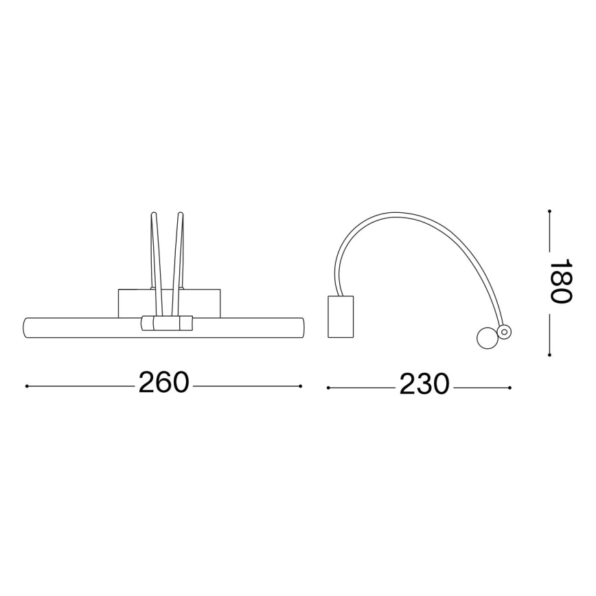 Ideal Lux - LED Picture light BOW LED/3,5W/230V 26 cm CRI 90 gold