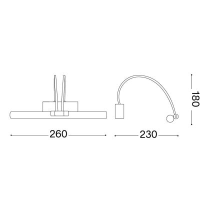Ideal Lux - LED Picture Light BOW LED/3,5W/230V CRI 90 26 cm brass
