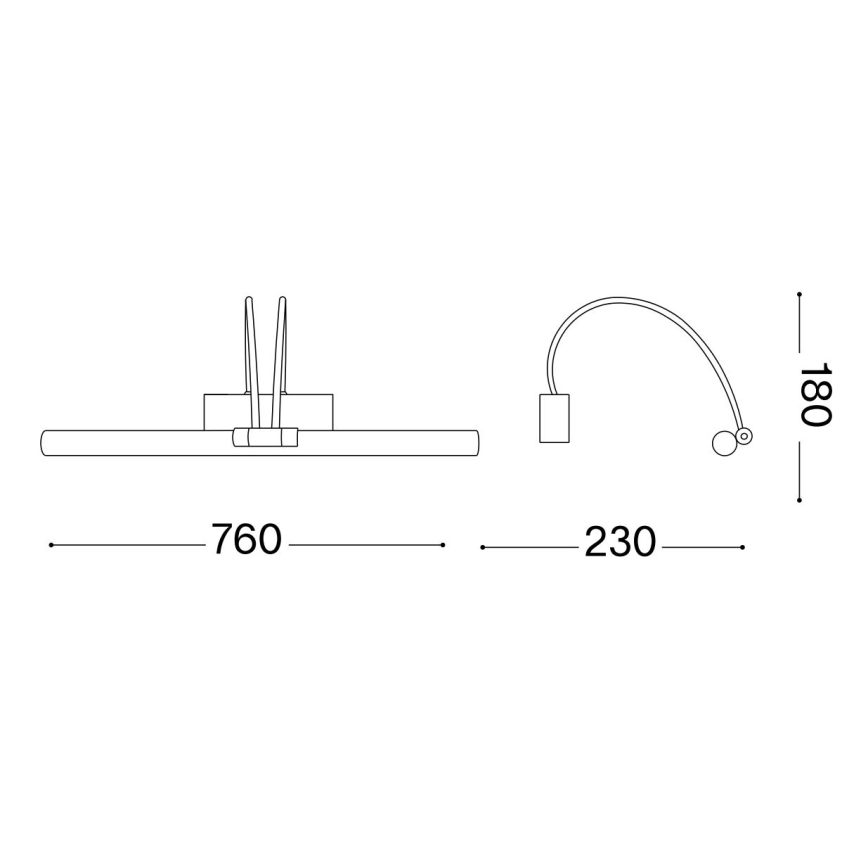 Ideal Lux - LED Picture light BOW LED/8W/230V 76 cm CRI 90 gold