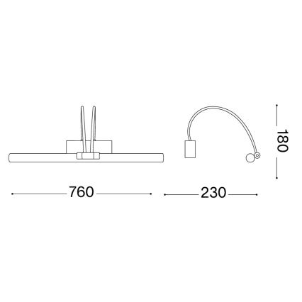 Ideal Lux - LED Picture Light BOW LED/8W/230V Polished Chrome