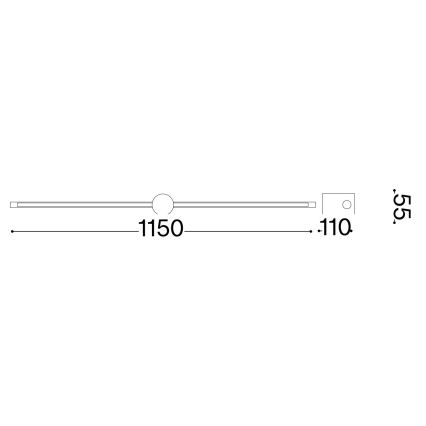 Ideal Lux - LED Picture light FILO LED/16W/230V 115 cm CRI 90 brass