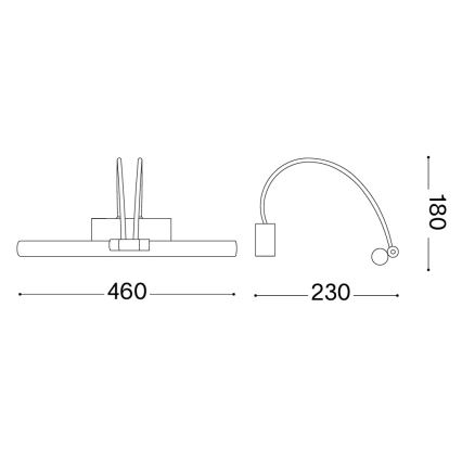 Ideal Lux - LED Picture Light MIRROR LED/4.6W/230V Polished Chrome