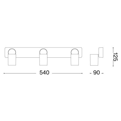 Ideal Lux - LED spotlight RUDY 3xGU10/7W/230V CRI 90 black