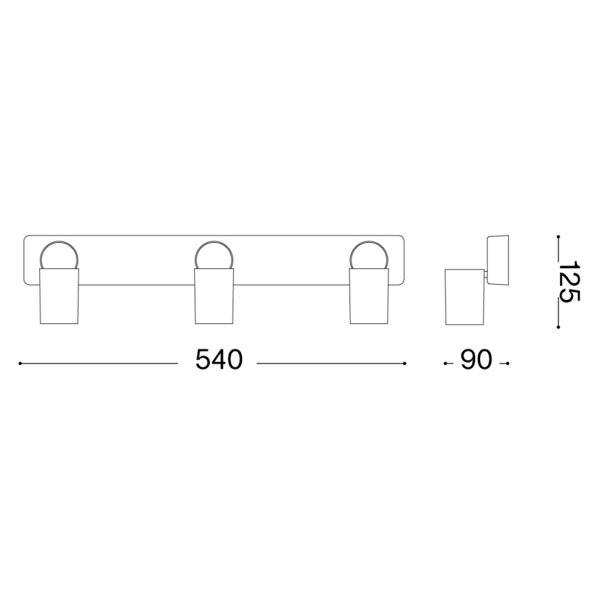 Ideal Lux - LED spotlight RUDY 3xGU10/7W/230V CRI 90 black