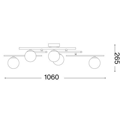 Ideal Lux - LED Surface-mounted chandelier ATLAS 5xG9/3W/230V gold