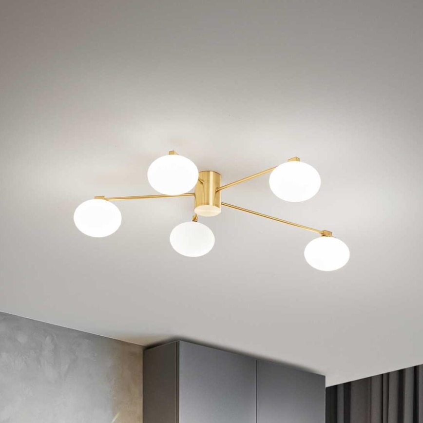 Ideal Lux - LED Surface-mounted chandelier HERMES 5xG9/3W/230V d. 90 cm gold