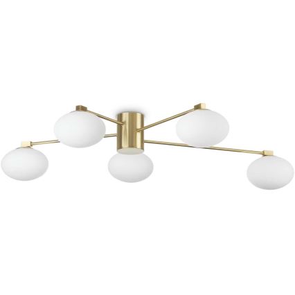 Ideal Lux - LED Surface-mounted chandelier HERMES 5xG9/3W/230V d. 90 cm gold