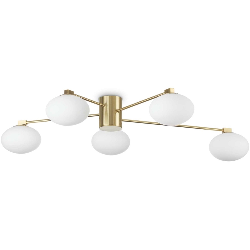 Ideal Lux - LED Surface-mounted chandelier HERMES 5xG9/3W/230V d. 90 cm gold