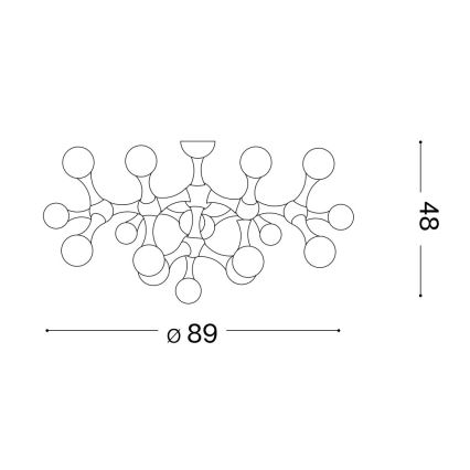Ideal Lux - LED Surface-mounted chandelier NODINO 15xG9/15W/230V white
