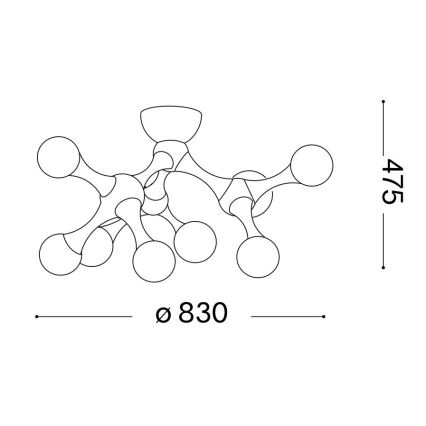 Ideal Lux - LED Surface-Mounted Chandelier NODINO 9xG9/3W/230V Ø 83 cm Polished Chrome/White