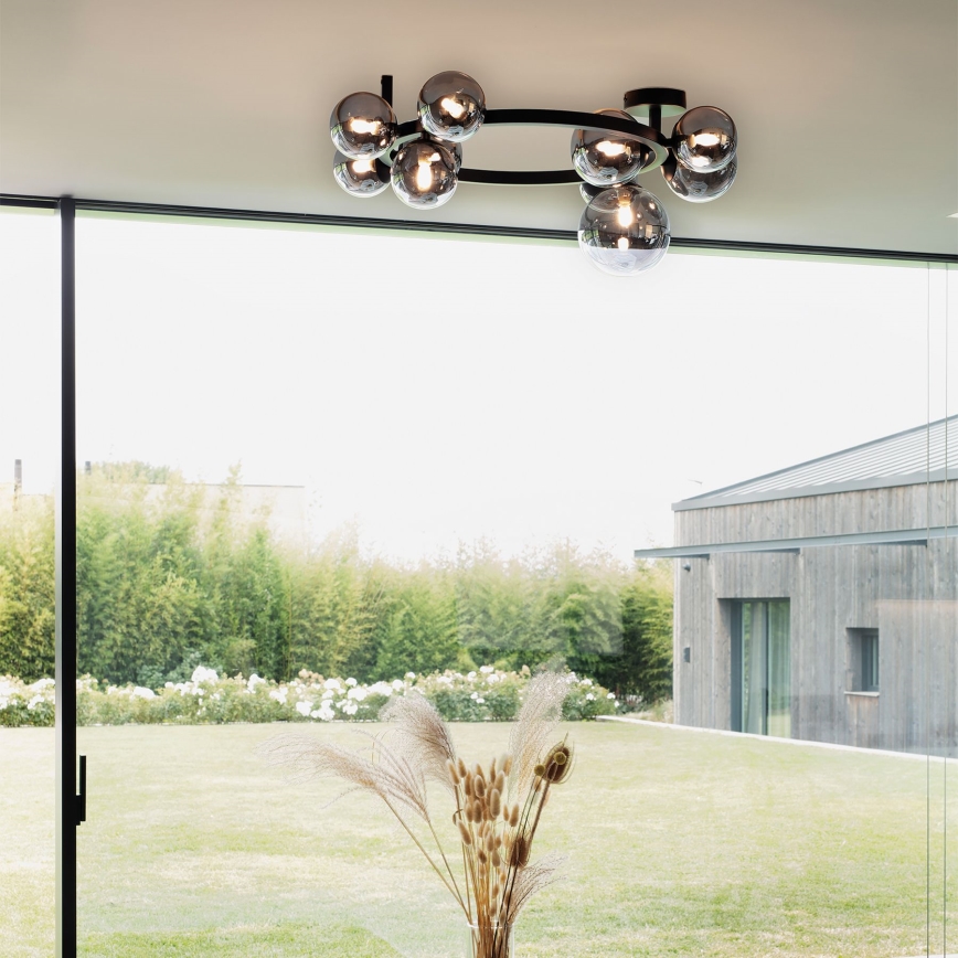 Ideal Lux - LED Surface-mounted chandelier PERLAGE 10xG9/3W/230V d. 70 cm black/smoky