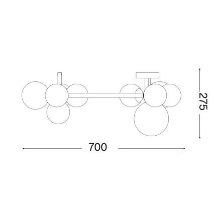 Ideal Lux - LED Surface-mounted chandelier PERLAGE 10xG9/3W/230V d. 70 cm black/smoky